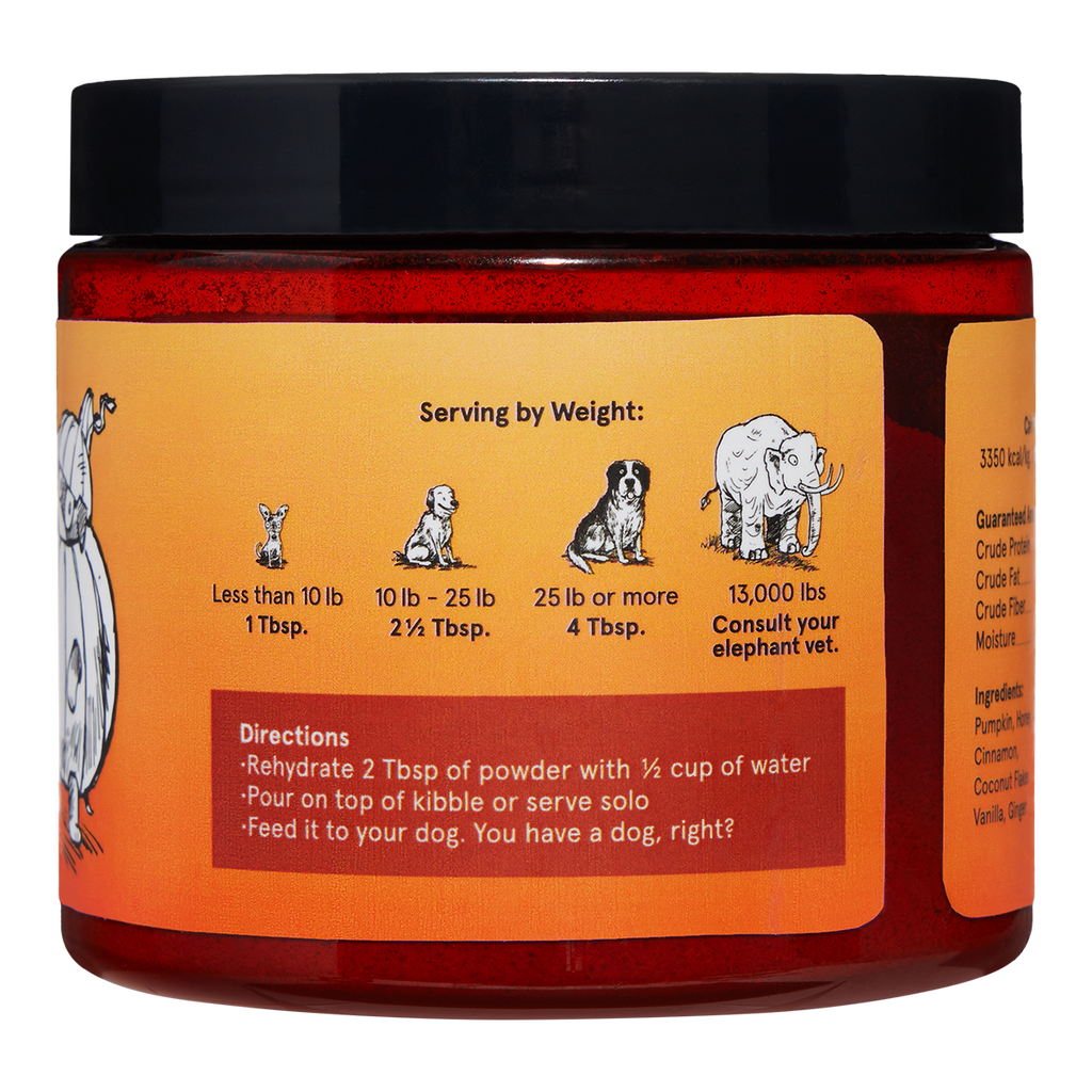 Pumpkin Spice, And Everything Nice Vegetarian Dog Food Meal Topper, 6.1 oz